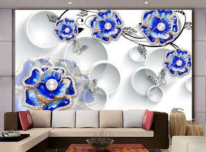 珠寶首飾設計中的浪漫藝術 3D玫瑰花背景墻高清PSD模板探析